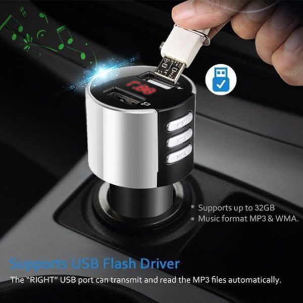 

wireless bluetooth fm transmitter kit car mp3 music player radio usb port