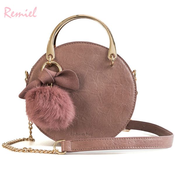 

2018 моды новых женщин сумки качества pu кожа женщин дизайнера сумочка металл сумочка для волос мяча цепи плечо сумка