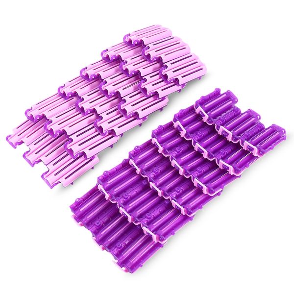 

45pcs corrugated hair hairdressing clip curler clamps rollers styling diy tool, Golden;silver