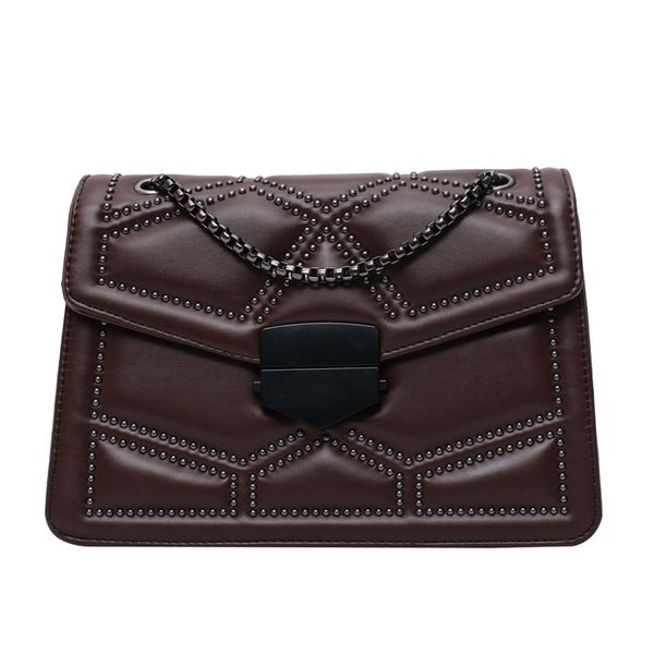 

pink sugao designer luxury chain bags women shoulder bag new fashion brw crossbody bag with rivet purse lady shoulder bag pu leather