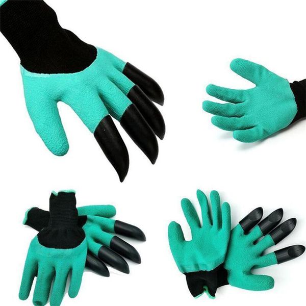 

rubber gardening glove garden gloves for digging planting with plastic claw housekeeping cleaning tools 1 pair
