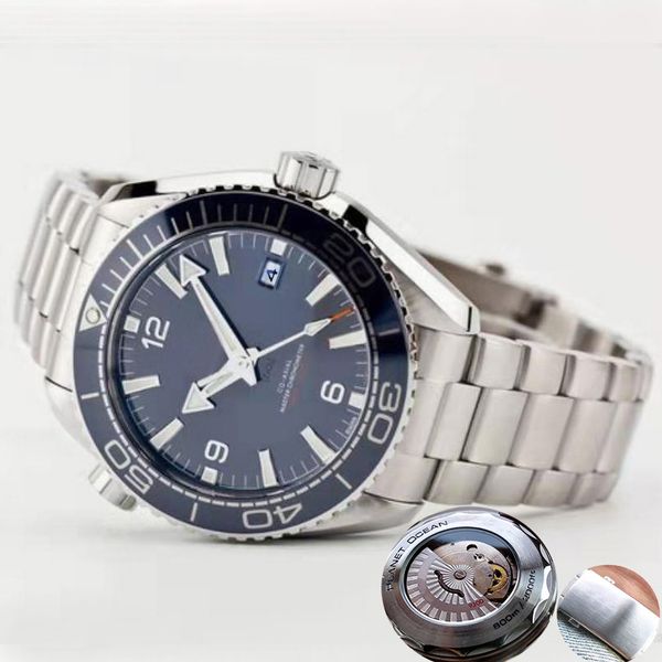 

6 color luxury mens watch 600m bond 007 axial 9300 plan ocea watch ceramic automatic movement 43.5mm relojes steel wristwatches, Slivery;brown