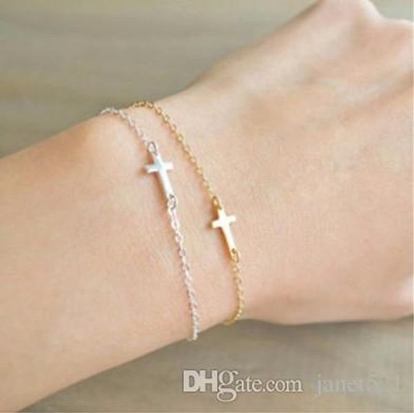 

jesus cross charm bracelets chain alloy gold silver tone link chain wrap bracelets womens jewelry gifts, Black