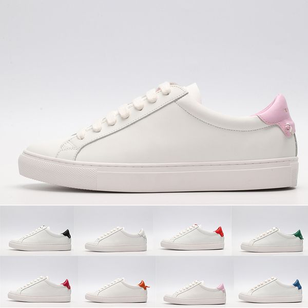 

classic luxury designer shoes for men women white leather with green pink red casual shoes flat skate party wedding walking shoes 35-44