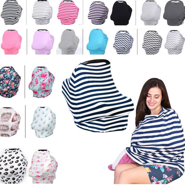 

new baby nursing cover privacy wrap cotton scarf blanket stripe baby car seat shopping cart chair cover multi-use cover 31 styles fa2273