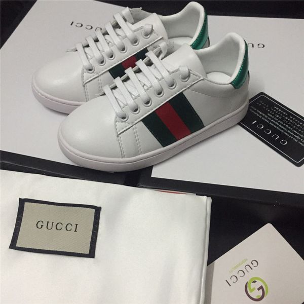 

kids boys and girls luxury designer sneakers casual shoes Leather embroidery spring and summer children's casual shoes kids sneakers