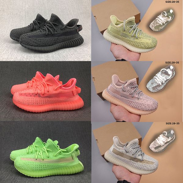 

fashion big kids shoes children boys girls trainers sneakers kanye black clay antlia lundmark synth static reflective v2 youth kid shoes