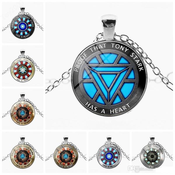 

new creative pendant necklace accessories iron man heart time gemstone necklace poly energy fashion pendant necklace sweater keychain toys