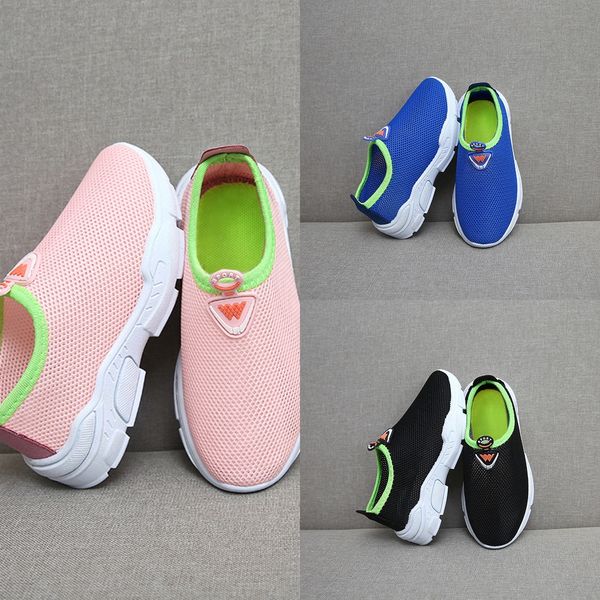 

2020 men's casual breathable big daughter children's sneakers sports men's sports net shoes hollow net shoes, Black