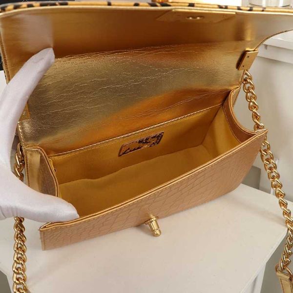 

gold color female shoulder bags 25cm women bags cow leather purse new fashion brand designer chain crossbody bag