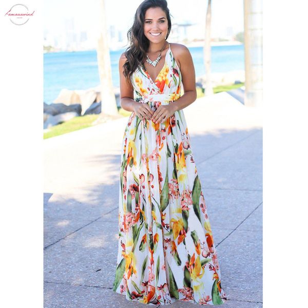 

summer dress 2020 women floral print beach long dress boho maxi dresses woman party night elegantes robe longue, Black;gray