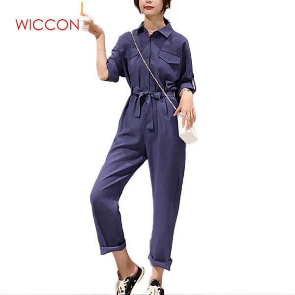 

half sleeve 2019 new women jumpsuit solid button bodysuits womens casual spring summer overalls female jumpsuits, Black;white