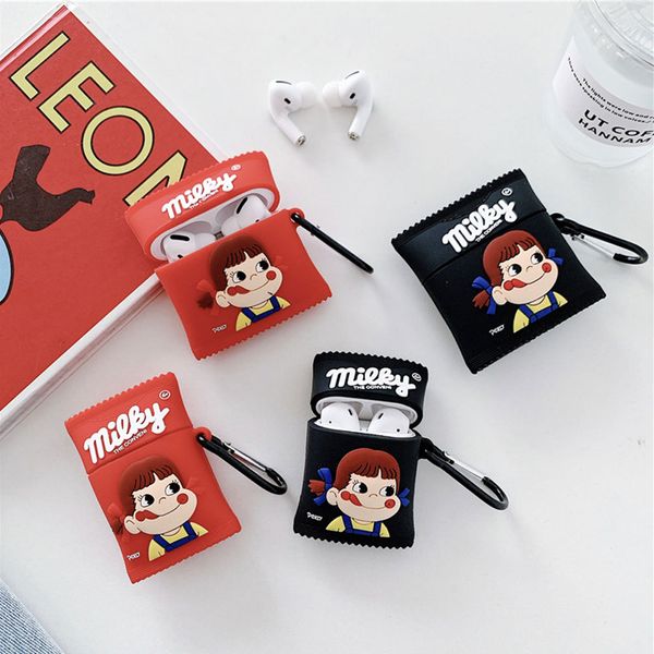 

japan famous food fujiya milky sugar silicone earphone cases for airpods 1 2 3 pro wireless bluetooth headset cover case
