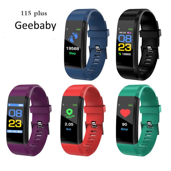 

Geebaby Модернизированная версия 115 Plus водонепроницаемый смарт-браслет спортивный с