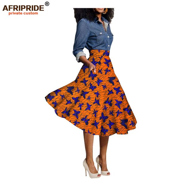 

2017 summer dress for women afripride private custom african clothing knee-length casual skirt 100% pure cotton plus ziea722703, Red