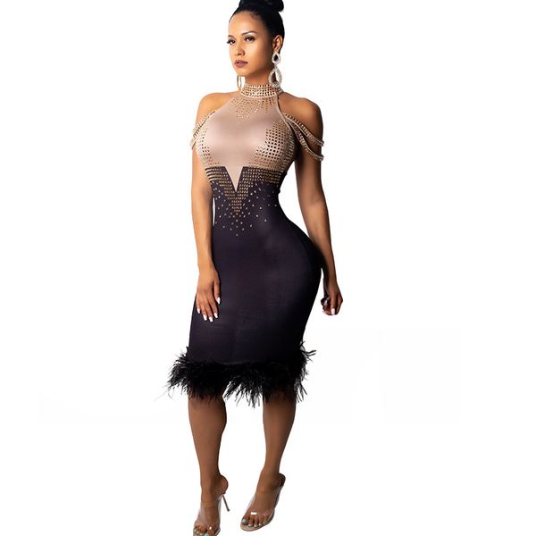 

dress women diamond shoulder dress coloured party club dresses, Black;gray