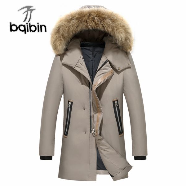 

new 2019 winter jacket men thick warm 90% white duck down jacket business casual men parka hooded down coat #507, Black