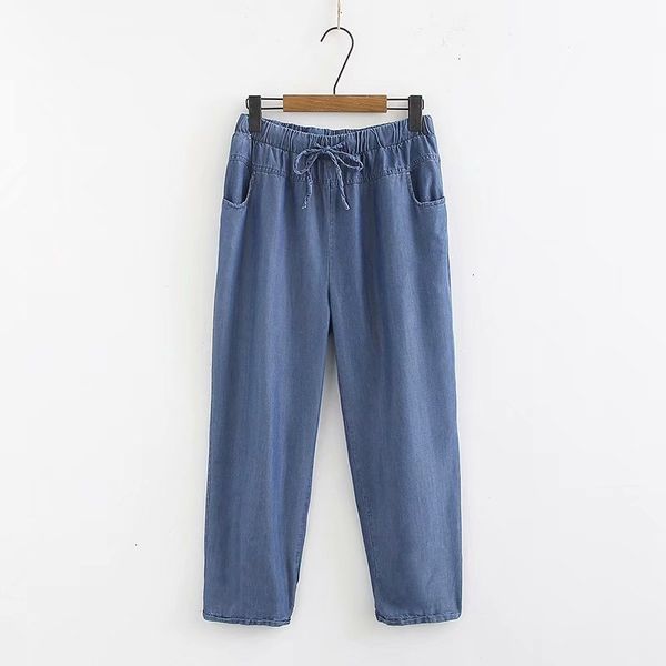 

plus size women blue jeans light denim just broek