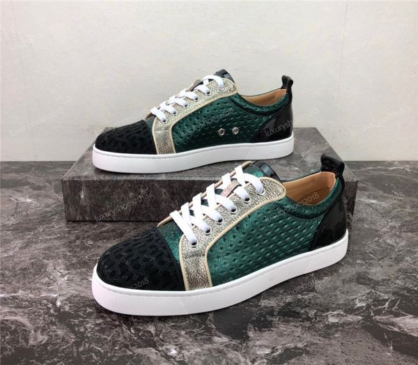 

С Box Дизайнерские Кроссовки Low Cut Spikes Обувь на Плоской Подошве Красный Низ Для Мужч