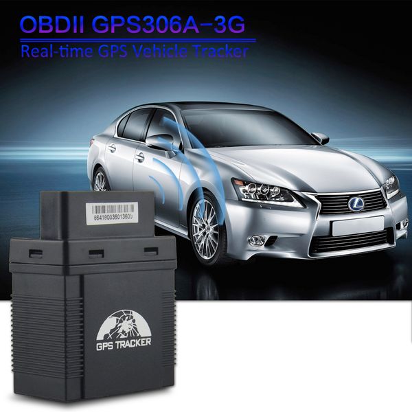 

real-time gps tracker obdii gps306a-3g for car locator wcdma/gsm/gps multi-function tracking device with sos geo-fence alarm