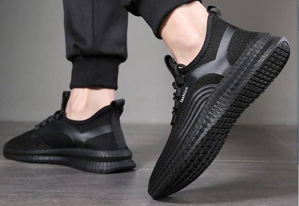 

2019 summer men's shoes sports shoes breathable fly weave joker mesh uppers, Blue;gray
