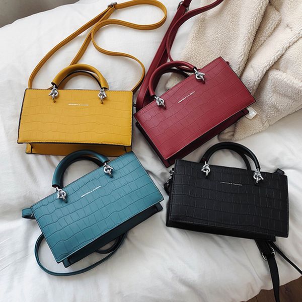 

new crocodile texture bag female 2020 new tide korean version the wild shoulder crossbody bag fashion portable small square
