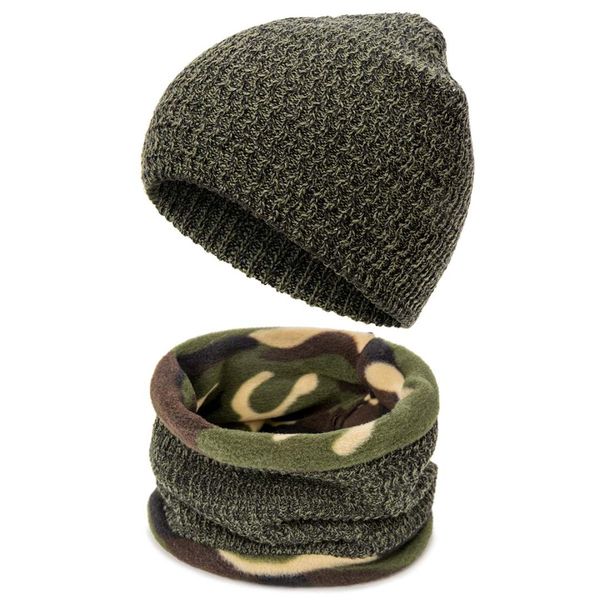 

winter men woman hat scarf suit knit warm beanie hat for men skullies beanies thickening plus velvet scarf suit 2pcs, Blue;gray