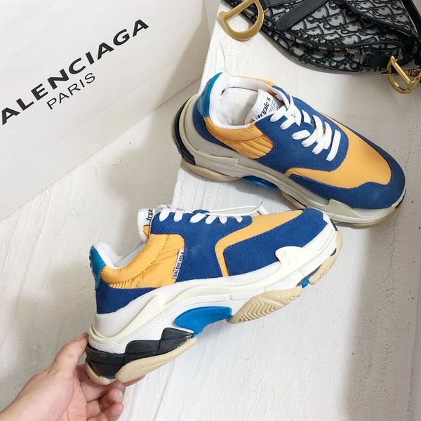 

luxury fashiondesigner couple shoes jogging casual shoes basketball sneakers triple platform air cushion vintage men's brand size 35-45, Black