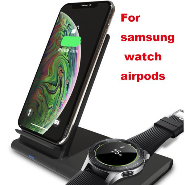 

qi magnetic wireless charger deskstation for iphone 8 xr charging for samsung galaxy watch active buds gear s2 s3 s4 sport