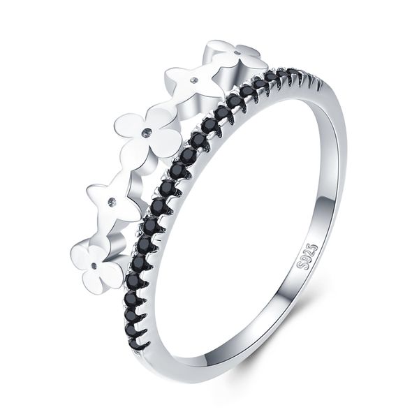 

sodrov 925 sterling silver ring female bague flower trendy rings for women girls gift sterling silver jewelry g070, Golden;silver