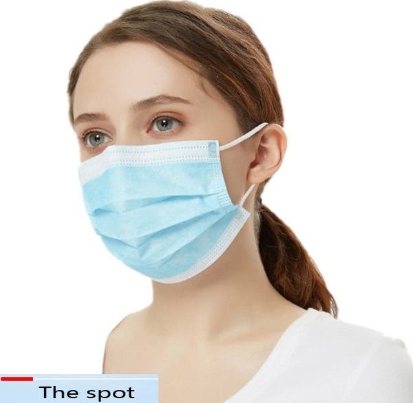 

dhl fedex cotton disposable face mask ce fda masks civil thick 3-layer nonwovens blue mascarillas masques cloth face mask