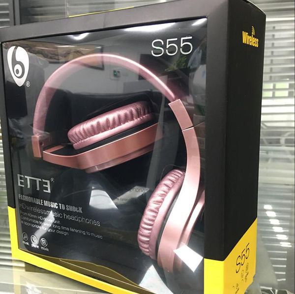 

2019 s55 wearing headphones with card fm earphone head-mounted foldable headset for iphone smasung dhl wireless headphone a778