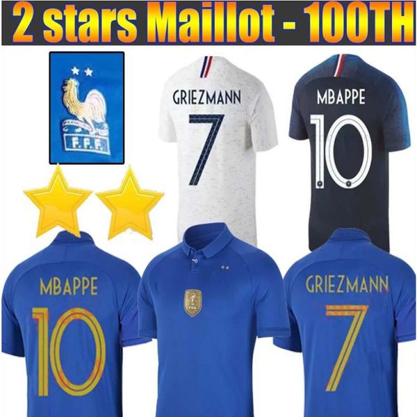 

1919 2019 Two stars 2 GRIEZMANN MBAPPE Kids soccer jersey boys child Centenary POGBA Long sleeve football shirt maillot de foot 19 20