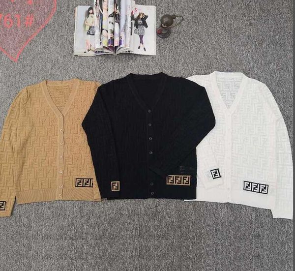 

Ранняя весна 2019 новый двойной F тонкий полые трикотажные V-образным вырезом карты