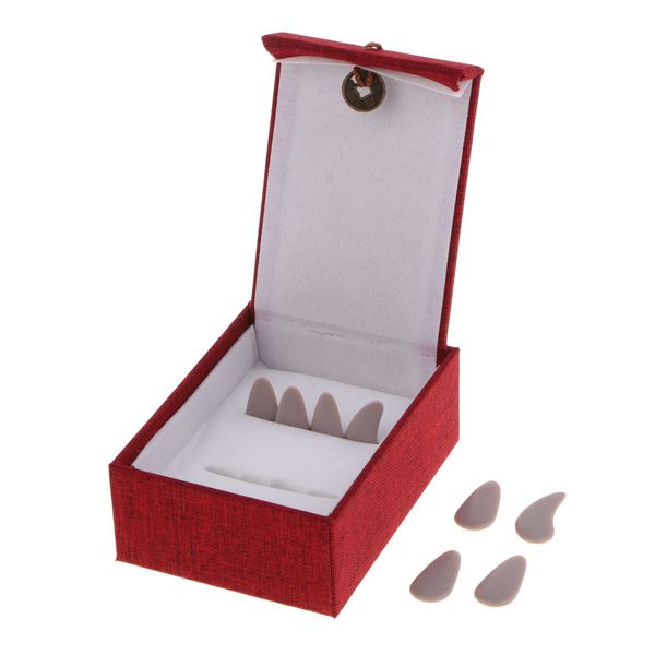 

8pcs guzheng nail chinese zither finger picks with carry storage case