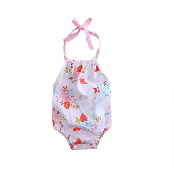 

2017 New Cotton Baby Rompers Climbing Clothes Strap Lace Playsuit Floral Pattern Rompers Photo Props Clothing set