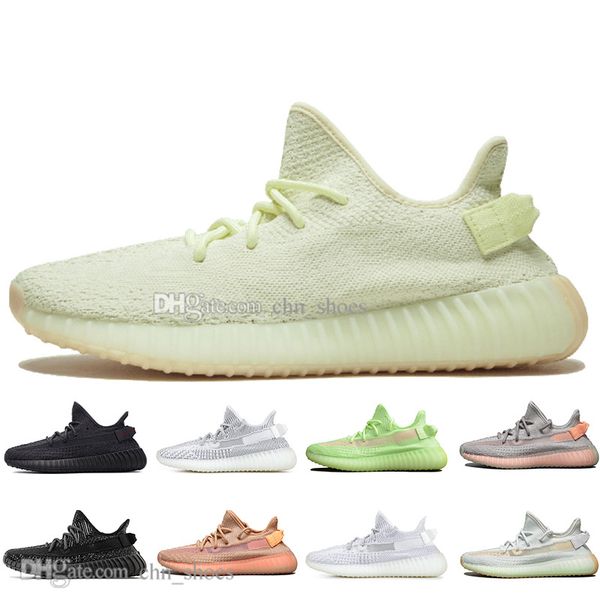 

kanye west clay v2 white black static reflective gid glow in the dark mens running shoes hyperspace true form women sports designer 5-13