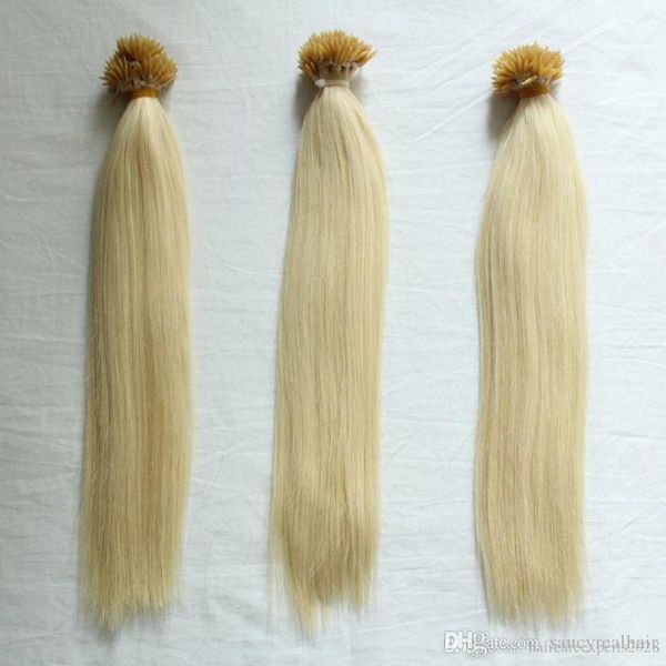 

gradlength 14''--26''// grade 8a nano rings human hair extensions 100g/pack 1g/s 200s/lot blonde color 613# i tip in hai, Black