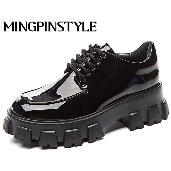 

black retro brogues flats round toe oxford shoes women autumn leather oxfords flat heel casual shoes lace up womens b435