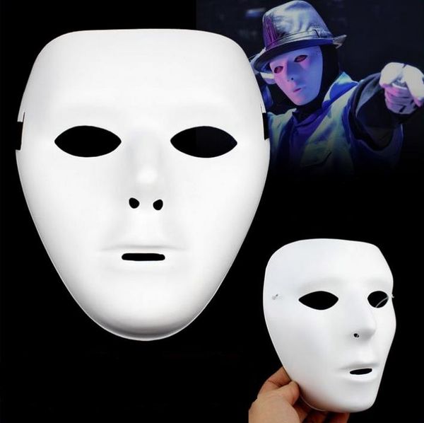 

new type jabbawockeez mask dance pvc pure white mask masquerade party masks halloween hip-hop male masks 600pcs