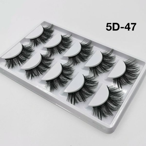 

huaruitai 5 pairs 3d silk fiber false eyelashes 100% handmade natural long full strip eye lashes eye makeup extension