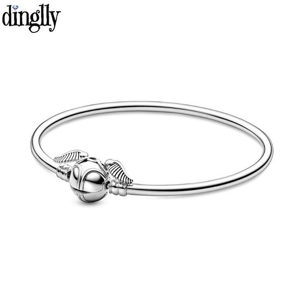 

dinglly death snitch charm bangle bracelets fit hogwarts school of witchcraft wizardry beaded diy women men kid children jewelry, Golden;silver