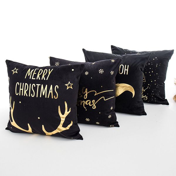 

applied christmas pillow case glitter cotton sofa throw cushion cover home decor seat decorative chair car letter print covers