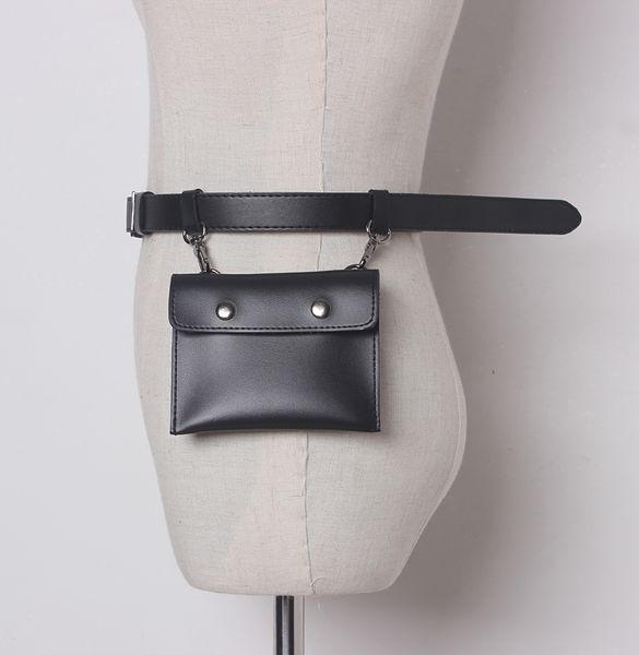 

waist belt bag sport female bag women solid black leather waist pack small bags waterproof wallet female phone bag case