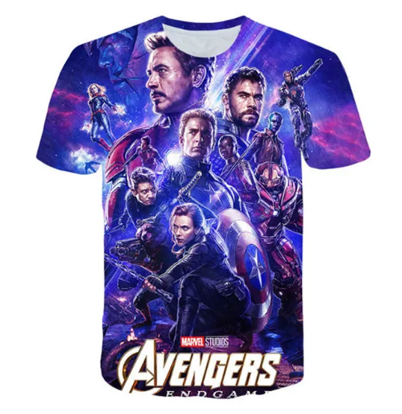 

2019 new popular fashion design t shirt men/women marvel avengers endgame 3d print t-shirts short sleeve harajuku style tshirt q679, White;black
