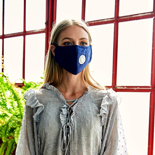 

YM-2004 Cotton Fabric Fashion Protectiv Face Mask 5 Color Anti Dust Mouth Masks with Valve Respirator with adjustable earloop