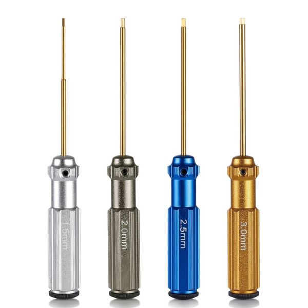 

4pc titanium nitride tini hex driver wrench set for rc helicopter diy chorme vandium crv 1.5mm 2mm 2.5mm 3.0mm