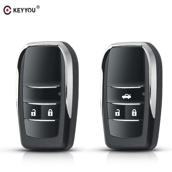 

keyyou modified folding remote key 2/3 buttons uncut toy43 blade flip key shell case for scion corolla rav4 camry avlon