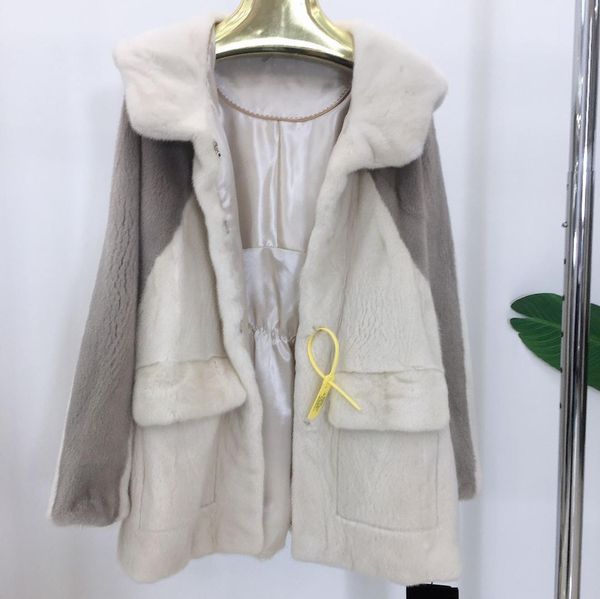 

mink jacket real fur natural coat new fashion 2019 women winter fur coat, Black