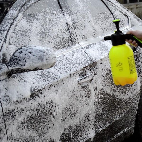 

2l yellow car wash watering can watering bottle sprayer pneumatic spray bottle hand pump for car and garden cleaning